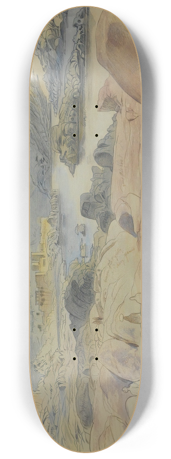 Edward Lear - Philae, Egypt 8.25 inch art skate deck