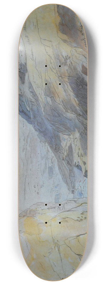 Edward Lear - The Gorge At Suk Wady Barada, Lebanon 8.25 inch art skate deck