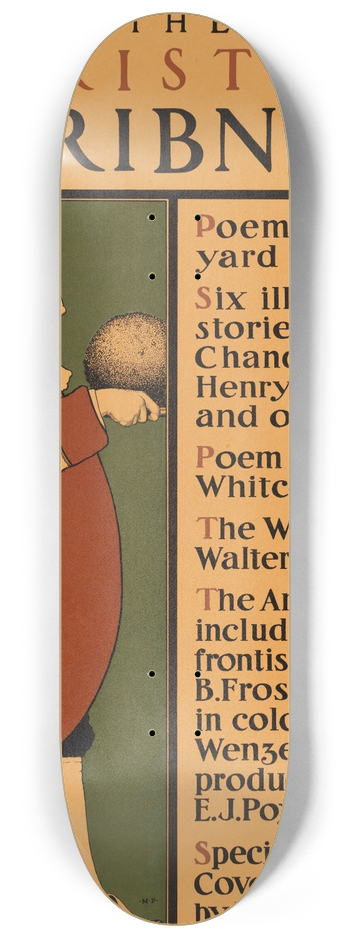 Edward Penfield - The Christmas scribners 8.25 inch art skate deck