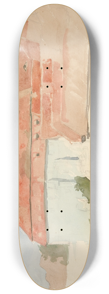 Edwin Austin Abbey - ArchitecturalStudy III 8.25 inch art skate deck