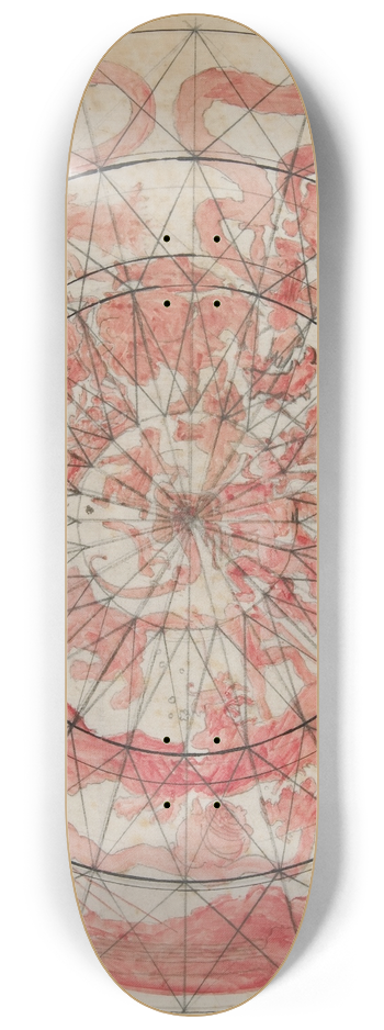 Edwin Austin Abbey - Composition study with zodiac figures for The Hours ceiling mural, House Chamber, Pennsylvania State Capitol atHarrisburg 8.25 inch art skate deck