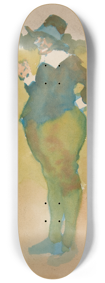 Edwin Austin Abbey - Fat man in landscape 8.25 inch art skate deck