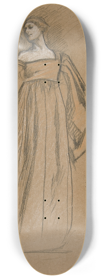 Edwin Austin Abbey - Figure study for Measure for Measure III 8.25 inch art skate deck