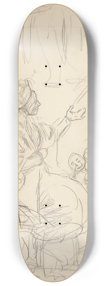 Edwin Austin Abbey - Group of figures 8.25 inch art skate deck