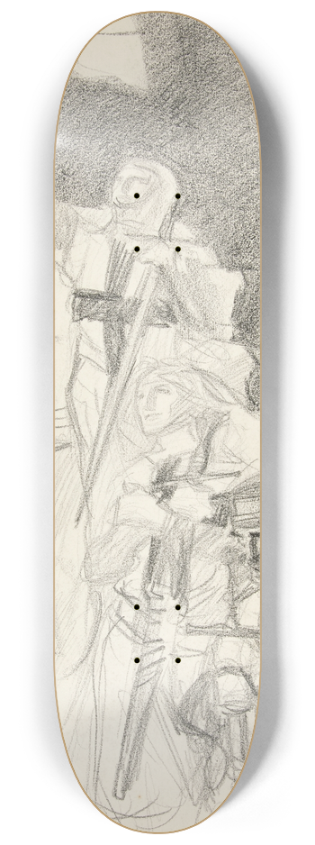 Edwin Austin Abbey - Study for Crusaders Sighting Jerusalem 8.25 inch art skate deck