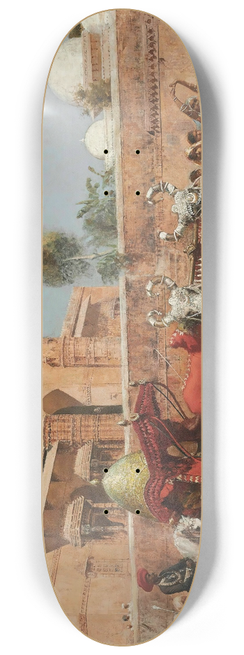 Edwin Lord Weeks - A Wedding Procession before a Palace in Rajasthan 8.25 inch art skate deck