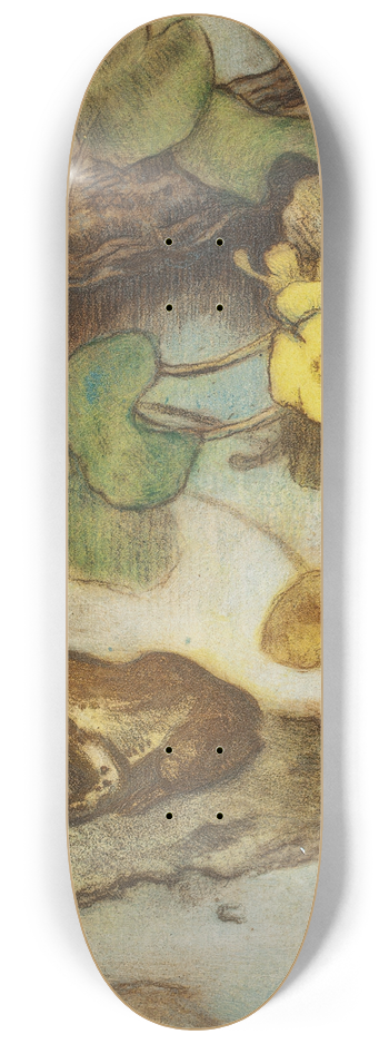 Eero Jrnefelt - Frog With Marsh Marigold 8.25 inch art skate deck