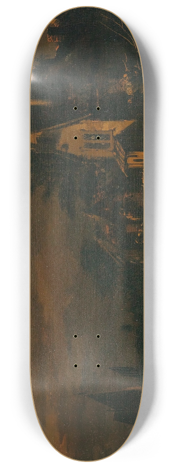 Egbert van der Poel - A nocturnal river landscape with a ferry boat 8.25 inch art skate deck