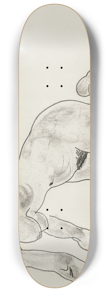 Egon Schiele - Hockender weiblicher Akt 8.25 inch art skate deck