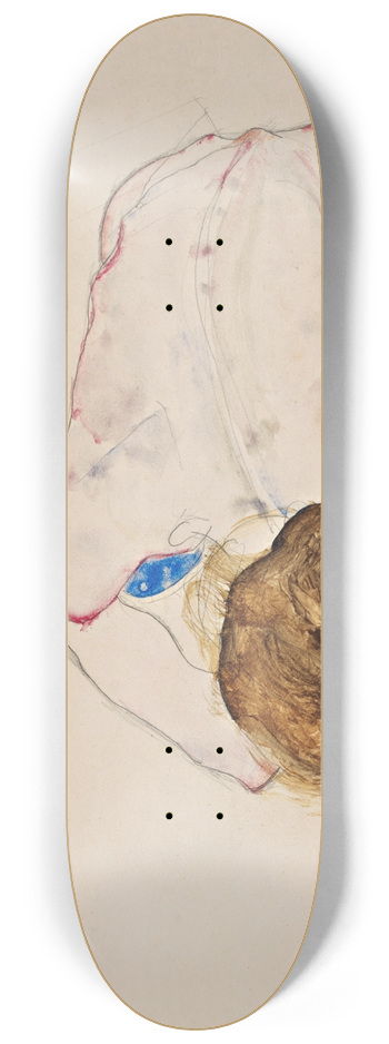 Egon Schiele - Nude with Blue Stockings, Bending Forward 8.25 inch art skate deck
