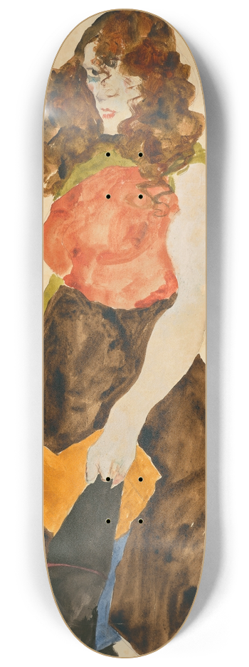 Egon Schiele - Stehende Frau (Dirne) 8.25 inch art skate deck