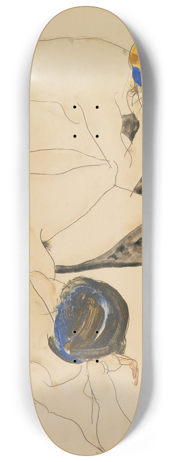 Egon Schiele - Two Reclining Figures 8.25 inch art skate deck