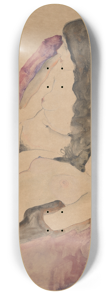Egon Schiele - Two Reclining Nudes 8.25 inch art skate deck