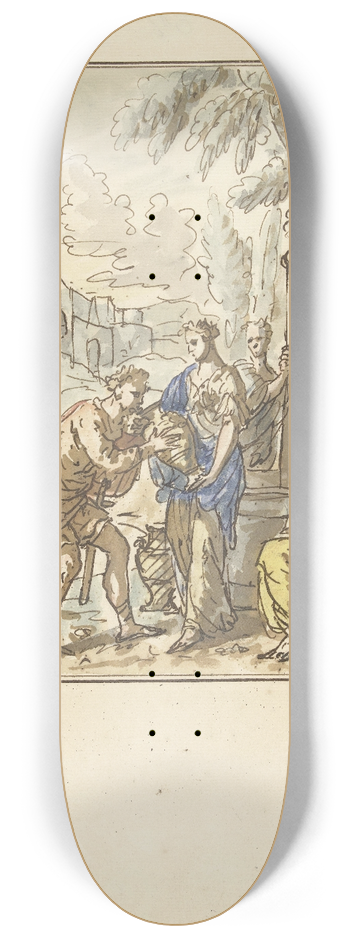 Elias van Nijmegen - Rebekka geeft Elizer te drinken 8.25 inch art skate deck