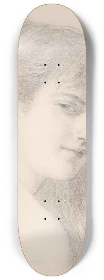 Elisabeth Jerichau Baumann - Brystbillede af en kvinde, der fletter sit hr 8.25 inch art skate deck