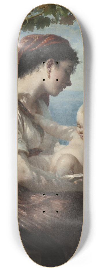 Elisabeth Jerichau Baumann - Young Mother and her Child 8.25 inch art skate deck