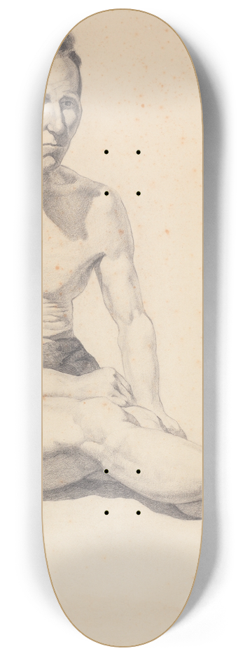Elizabeth Berry - Untitled (Man, seated, in bathing suit) 8.25 inch art skate deck