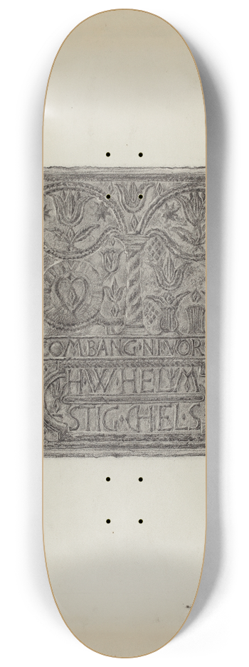 Elmer G. Anderson - Pa. German Stove Plate 8.25 inch art skate deck