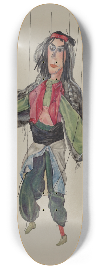 Elmer Weise - Fan Dancer Marionette 8.25 inch art skate deck