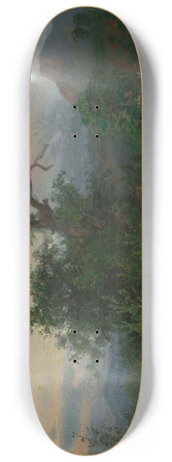 Emil Lugo - Bergsee mit Storch 8.25 inch art skate deck