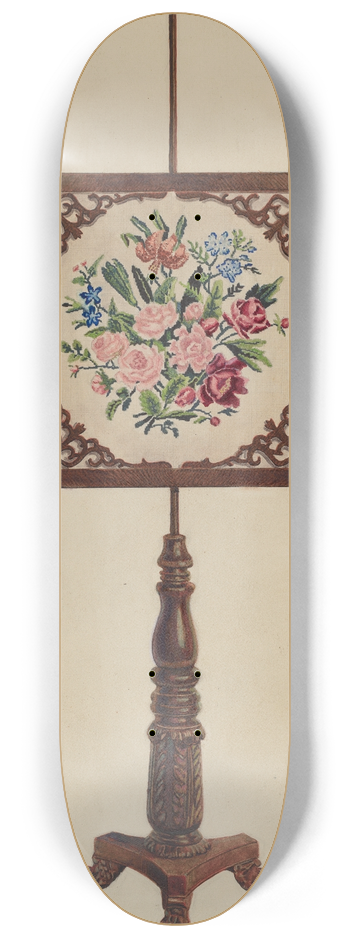 Ernest A. Towers, Jr. - Petit Point Fire Screen 8.25 inch art skate deck