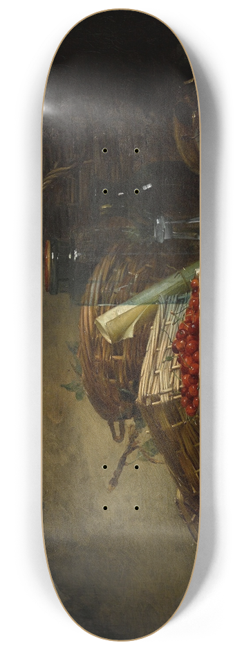 Ernest Eugne Lefebvre - A still life with cherries 8.25 inch art skate deck