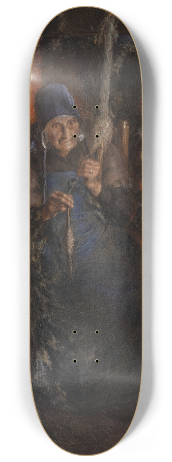 Ernst Josephson - Old Woman Spinning 8.25 inch art skate deck