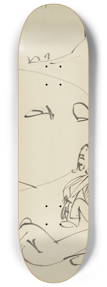 Ernst Ludwig Kirchner - Badende am Strand einer Bucht auf Fehmarn 8.25 inch art skate deck