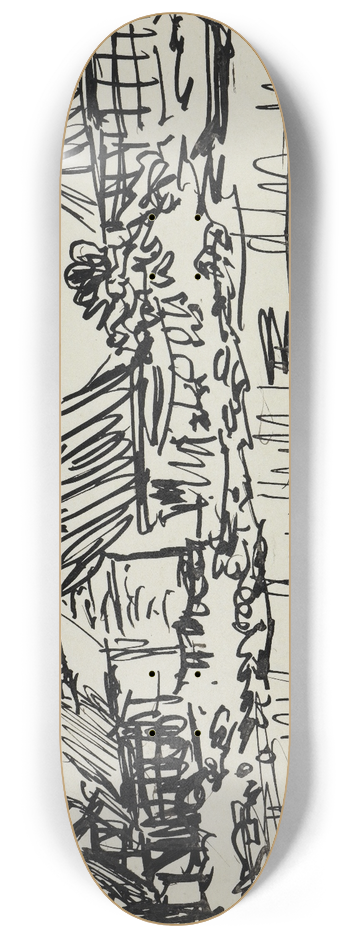 Ernst Ludwig Kirchner - Bauernhuser am Wasser (Fehmarn) 8.25 inch art skate deck