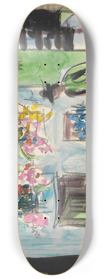 Ernst Ludwig Kirchner - Ein Huschen mit Blumenfenstern 8.25 inch art skate deck