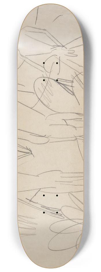 Ernst Ludwig Kirchner - Four Figures on the Fehmarn Beach 8.25 inch art skate deck