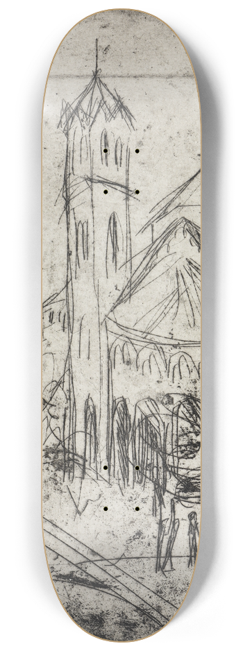 Ernst Ludwig Kirchner - Kirche St. Gereon in Kln I 8.25 inch art skate deck