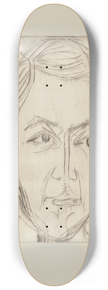 Ernst Ludwig Kirchner - Kopf eines jungen Mannes (Dr. Hans Btow) 8.25 inch art skate deck