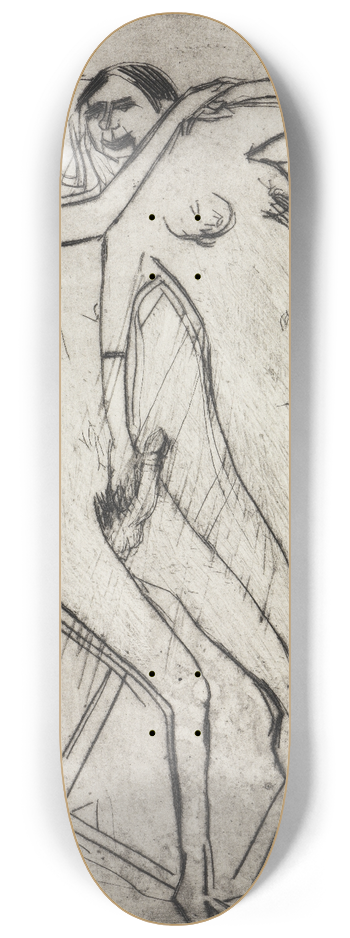 Ernst Ludwig Kirchner - Liebespaar 8.25 inch art skate deck