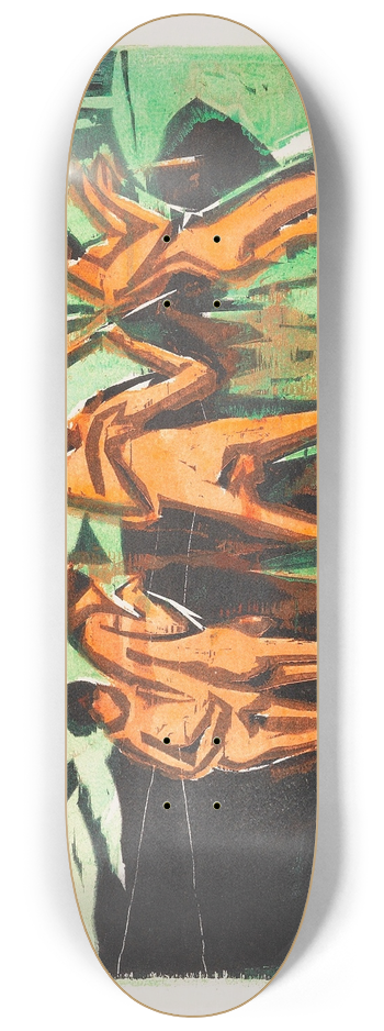 Ernst Ludwig Kirchner - Mit Schilf werfende Badende 8.25 inch art skate deck