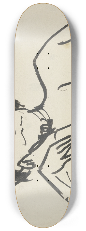 Ernst Ludwig Kirchner - Oberkrper einer Frau, zurckgelehnt 8.25 inch art skate deck