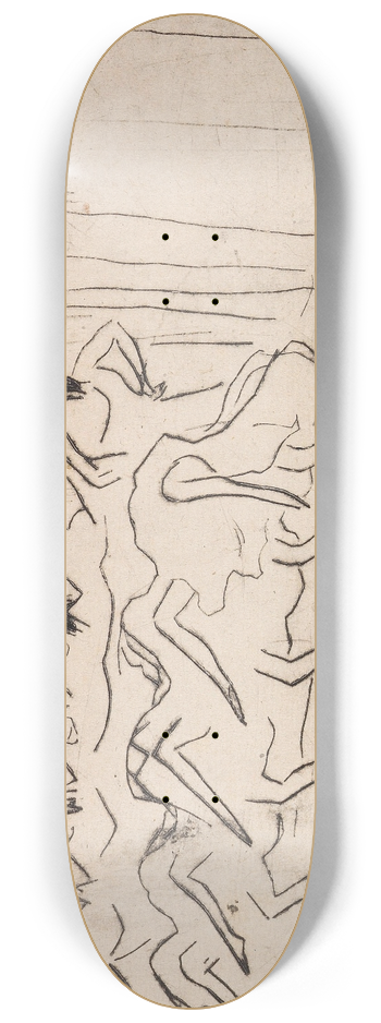 Ernst Ludwig Kirchner - Sechs Tnzerinnen vor Bogendekoration (Englisches Ensemble) 8.25 inch art skate deck