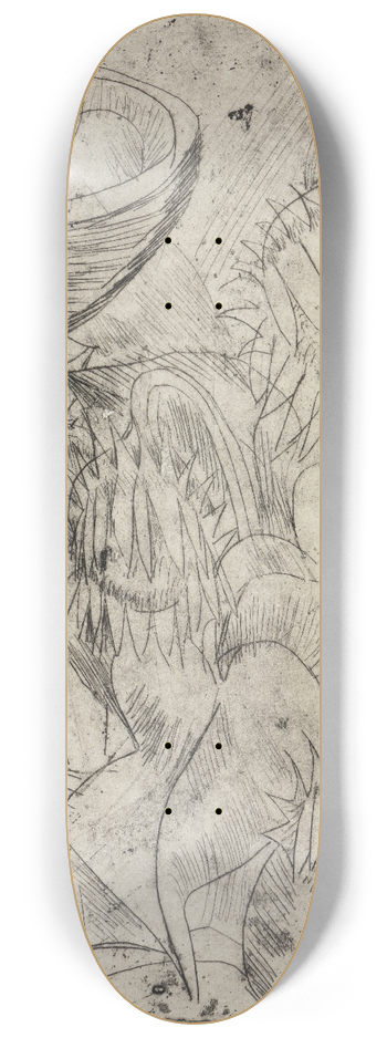Ernst Ludwig Kirchner - Stillleben mit Sonnenblumen und Obstschale 8.25 inch art skate deck