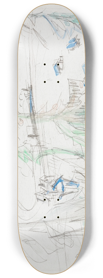 Ernst Ludwig Kirchner - Talkessel mit Husern und Bahnlinie 8.25 inch art skate deck