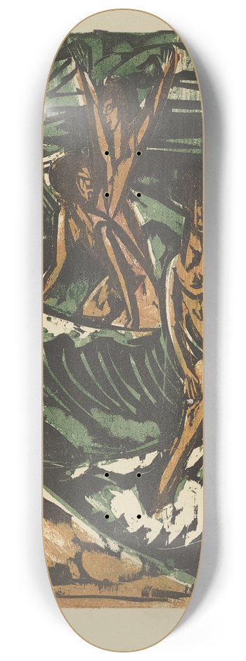 Ernst Ludwig Kirchner - Three Bathers in the Waves 8.25 inch art skate deck