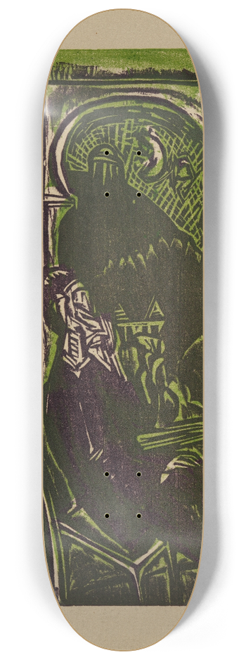 Ernst Ludwig Kirchner - Trumender Mann  Botho Graef auf seinem Balkon sitzend, Jena 8.25 inch art skate deck