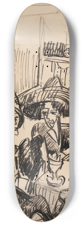 Ernst Ludwig Kirchner - Unterhaltung im Caf 8.25 inch art skate deck