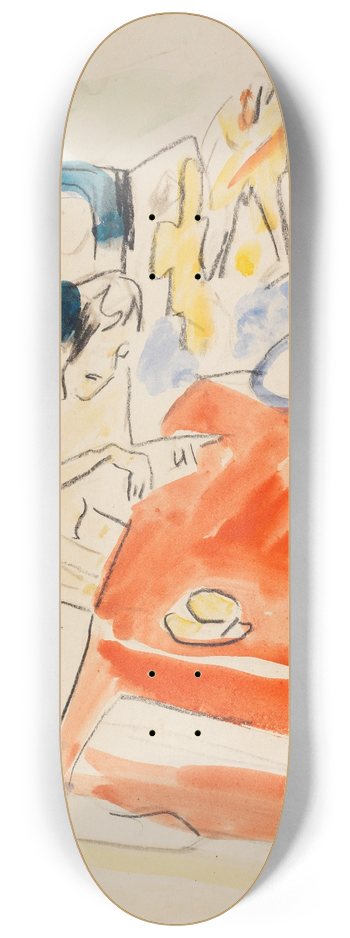 Ernst Ludwig Kirchner - Zwei am Tisch sitzende Mdchen 8.25 inch art skate deck