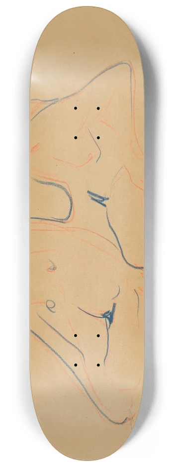 Ernst Ludwig Kirchner - Zwei sitzende Akte 8.25 inch art skate deck