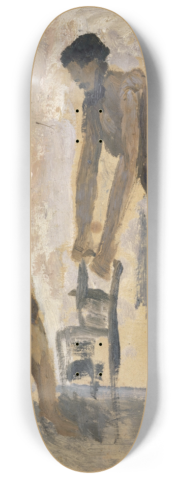 Ernst Schiess - Three Black Nude Men 8.25 inch art skate deck