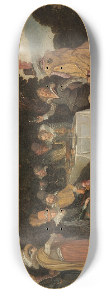 Esaias van de Velde - An open-air Party 8.25 inch art skate deck