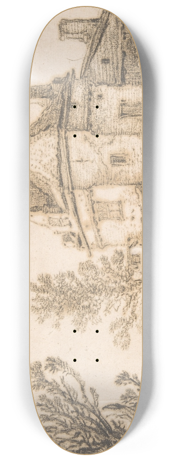Esaias van de Velde - Landscape with an Inn 8.25 inch art skate deck
