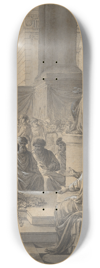 Etienne Pierre Adrien Gois - Hannibal Before the Senate in Carthage 8.25 inch art skate deck