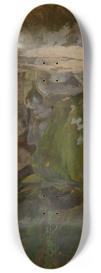 Eugen Bracht - Bemooste Felsen im Waldtal 8.25 inch art skate deck