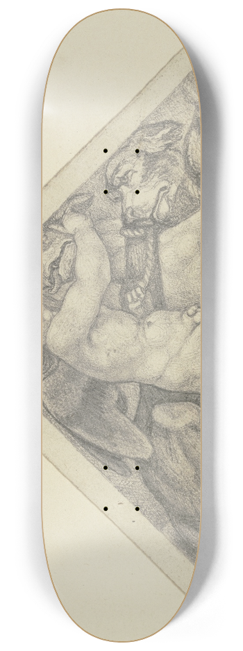 Eugen Eduard Schffer - Erot with Cerberus. 8.25 inch art skate deck